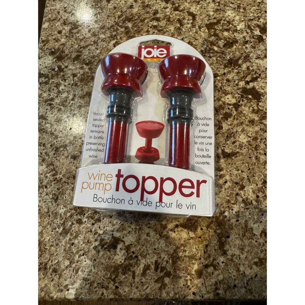 Joie Wine Pump Topper 2 Pack Vacuum Bottle Stopper Wine Saver NEW Sealed - Picture 2 of 2
